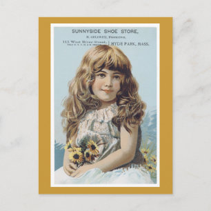 Cartão Postal Anúncio Etiqueta Sunnyside Calçado Store Cartão-po