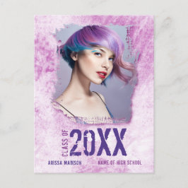 Cartão Postal Anúncio legal do Formando Rosa de Foto do Grunge M