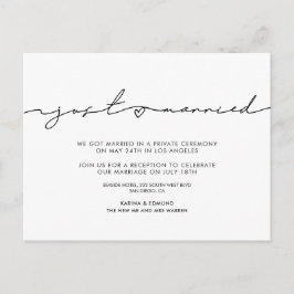 Cartão Postal Anúncio minimalista do Recem casados moderno