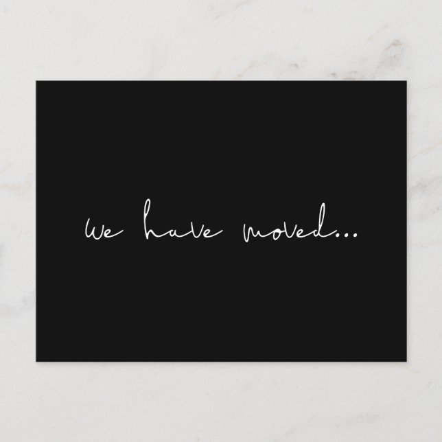 Cartão Postal Anúncio Móvel Minimalista (Frente)