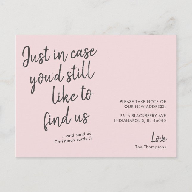 Cartão Postal Anúncio Movimentado Simples e Moderno, Rosa (Frente)