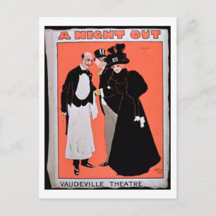 Cartão Postal Anúncio para "A Night Out", no Vaudeville