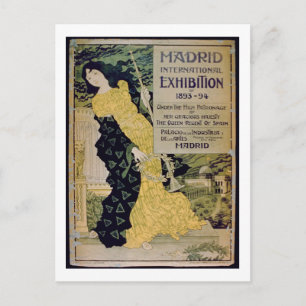 Cartão Postal Anúncio para o "Madrid International Exhibi"
