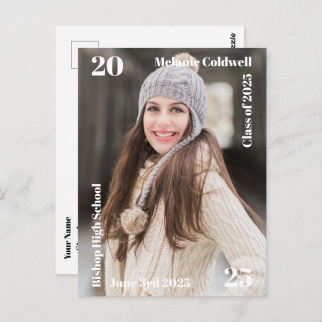 Cartão Postal Anúncio personalizado de graduação moderna (Frente/Verso)