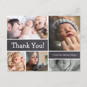 Cartão Postal Anúncio personalizado de nascimento de bebê Chal
