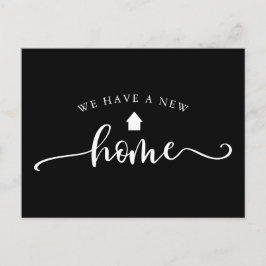 Cartão Postal Anúncio Preto de Caligrafia Minimalista Móvel