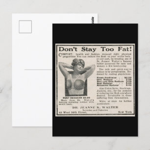 Cartão Postal Anúncio Retroativo Ridículo "Redutor de Carne"