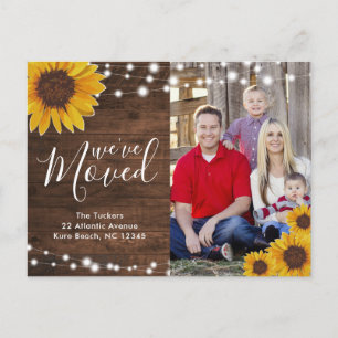 Cartão Postal Anúncio Rústico de Fotografia Rústica dos Sunfl