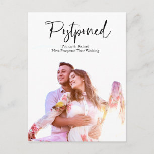Cartão Postal Anúncio Simples de Adiamento de Casamento Moderno