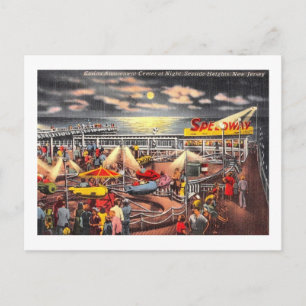 Cartão Postal Anúncios, Seaside Heights, New Jersey Vintage