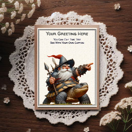 Cartão Postal Any Occasion Gnome and Elven Warrior Storybook