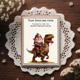 Cartão Postal Any Occasion Gnome and Elven Warrior Storybook