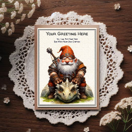 Cartão Postal Any Occasion Gnome and Elven Warrior Storybook