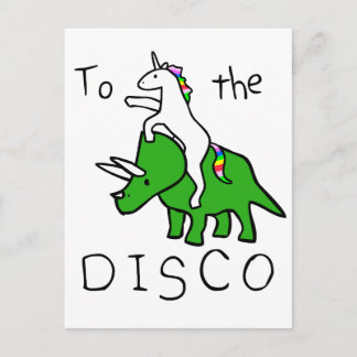 Cartão Postal Ao Disco (Unicórnio Andando Tricerátops)