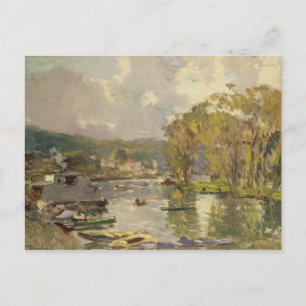 Cartão Postal Ao longo do Sena em Meudon, c.1893 (óleo na canva