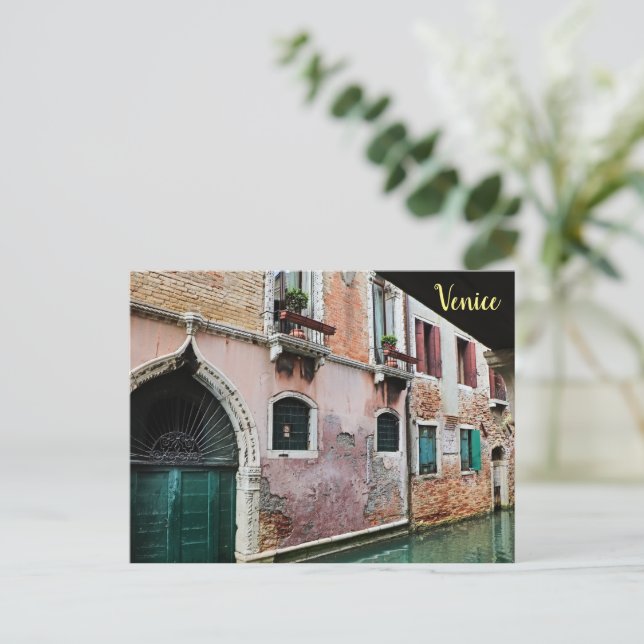 Cartão Postal Ao longo dos canais de Veneza (Em pé/Frente)
