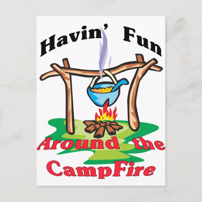 Cartão Postal Ao redor da Campfire (Frente)