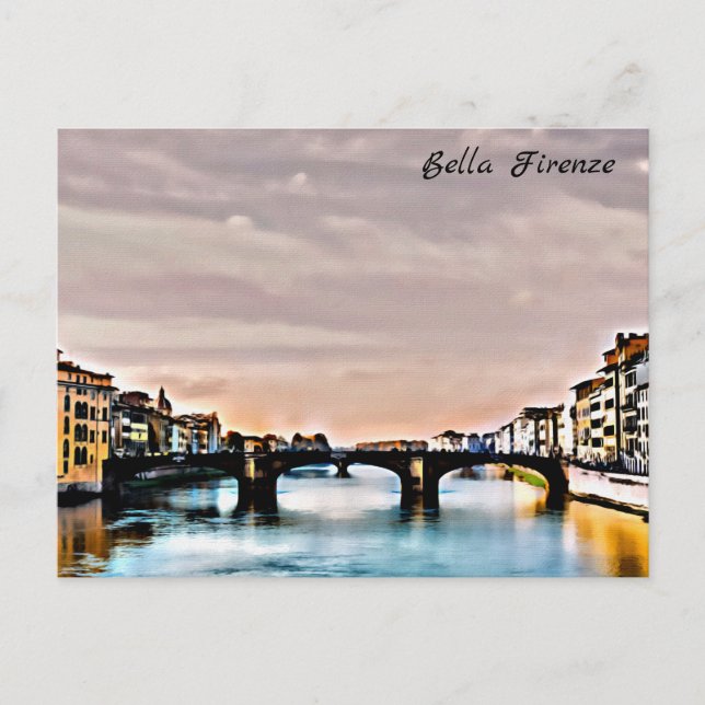 Cartão Postal ** AP12 Firenze Itália Florence Ponte Italiana (Frente)
