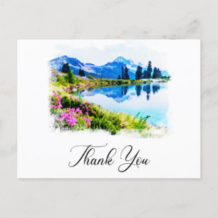 Cartão Postal *~* AP19 QR Casamento Agradecimento Montanha Natur