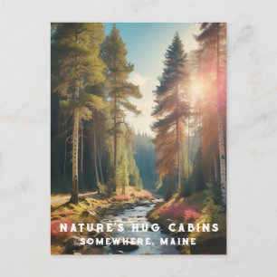 Cartão Postal *~* AP49 Férias do Fluxo Maine Forest Woods