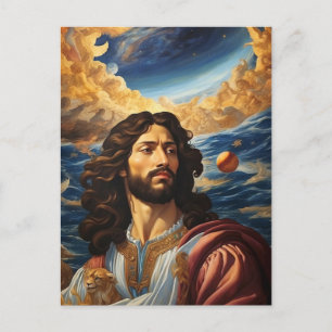 Cartão Postal *~* AP50 Fantasy Universo Jesus Flor Moon
