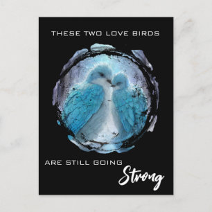 Cartão Postal *~*  AP54 Aniversário Artístico Amor Pássaros Inve