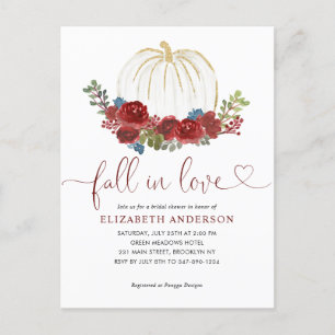 Cartão Postal Apaixonado Chá de panela de Abóbora Floral Burgund