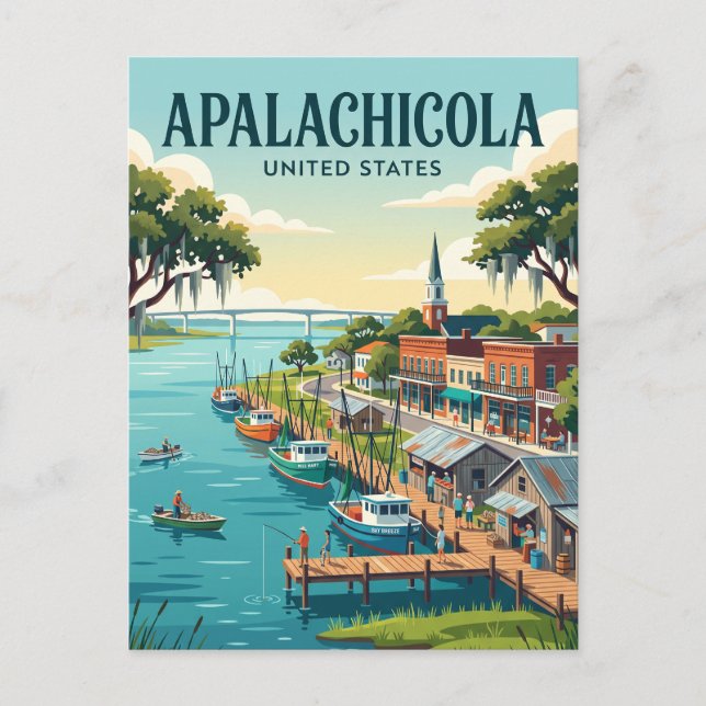 Cartão Postal Apalachicola Flórida (Frente)