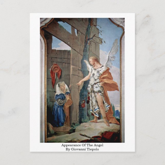 Cartão Postal Aparência Do Anjo Por Giovanni Tiepolo (Frente)