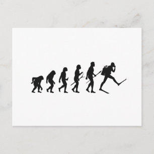 Cartão Postal Ape Man Evolution Diver
