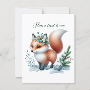 Cartão Postal Apelido de amantes de raposa de inverno sazonal