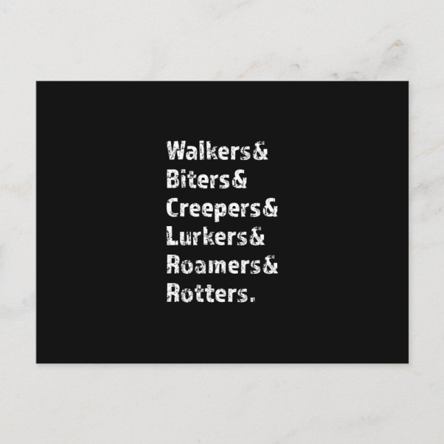 Cartão Postal Apelidos de zombies (Frente)