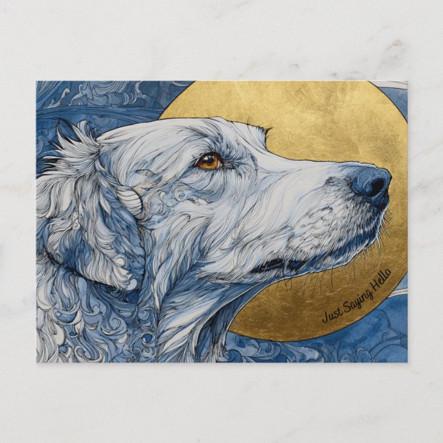 Cartão Postal Apenas Dizendo Cartão-Postal de Cachorro (Frente)