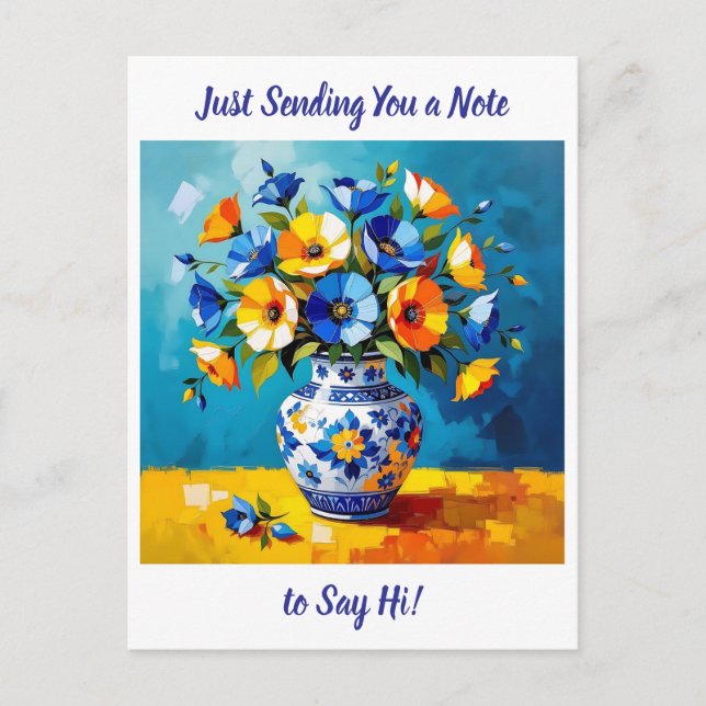 Cartão Postal Apenas dizendo "HI" | Mantendo contato (Frente)