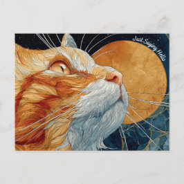 Cartão Postal Apenas Dizendo "Olá" Cartaz de Gato