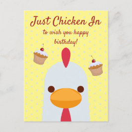 Cartão Postal Apenas Frango Em Simples Feliz Amarelo Aniversário