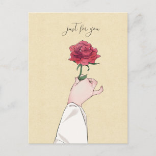Cartão Postal Apenas para sua rosa vermelha