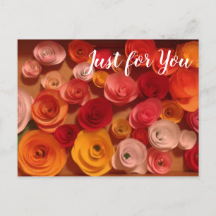 Cartão Postal Apenas para você - Rosas de papel