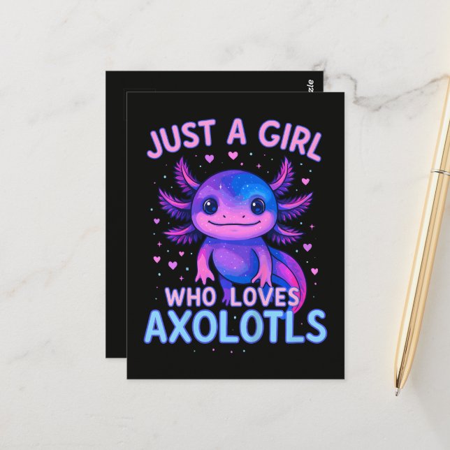 Cartão Postal Apenas Quem Ama Axolotls (Frente/Verso In Situ)