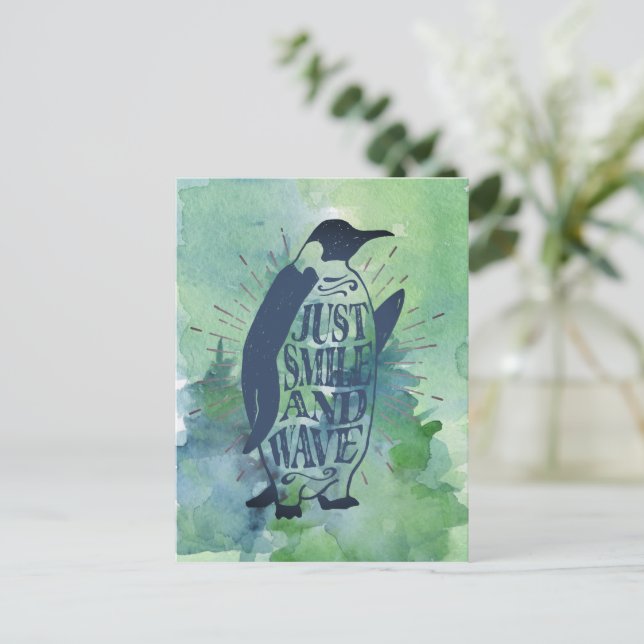 Cartão Postal Apenas sorria e acena (Em pé/Frente)