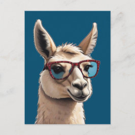 Cartão Postal Apenas Sorria Legal Llama Funky Alpaca Óculos Sola