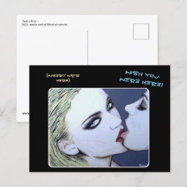 Cartão Postal 'Apenas um Beijo' Pintura em um
