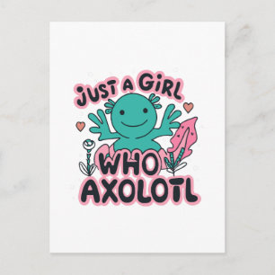 Cartão Postal apenas uma garota que ama Axolotl