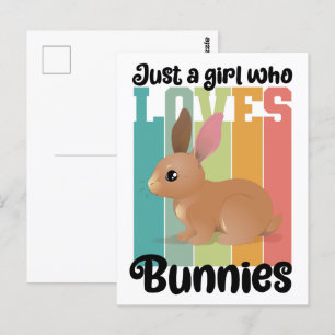 Cartão Postal Apenas uma garota que ama Bunnies Páscoa Coelhinha