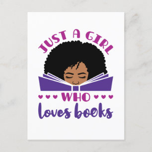 Cartão Postal Apenas uma garota que ama livros afro-americanos