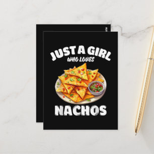 Cartão Postal Apenas Uma Garota Que Ama Nachos Amante de Comida 