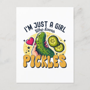Cartão Postal Apenas Uma Garota Que Ama Picles - Vegan Engraçado