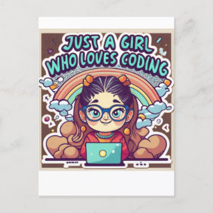 Cartão Postal Apenas Uma Menina Que Adora Codificar Geeks Codifi
