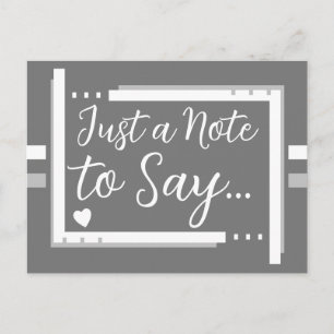 Cartão Postal Apenas uma nota para dizer cinza branco