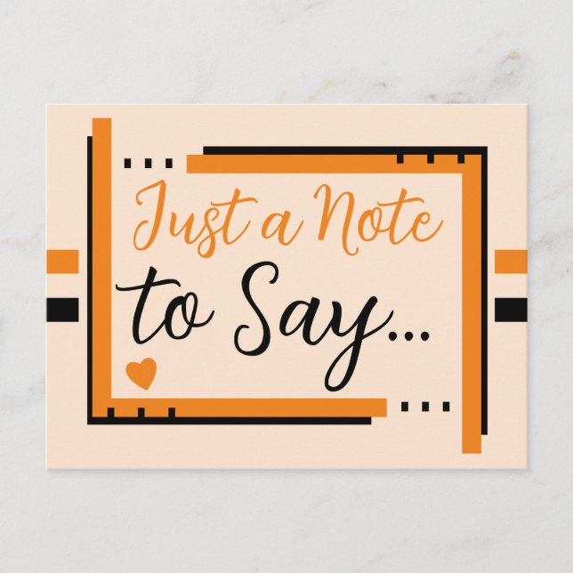 Cartão Postal Apenas uma nota para dizer laranja preto (Frente)